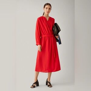 Joseph red silk dress sz medium